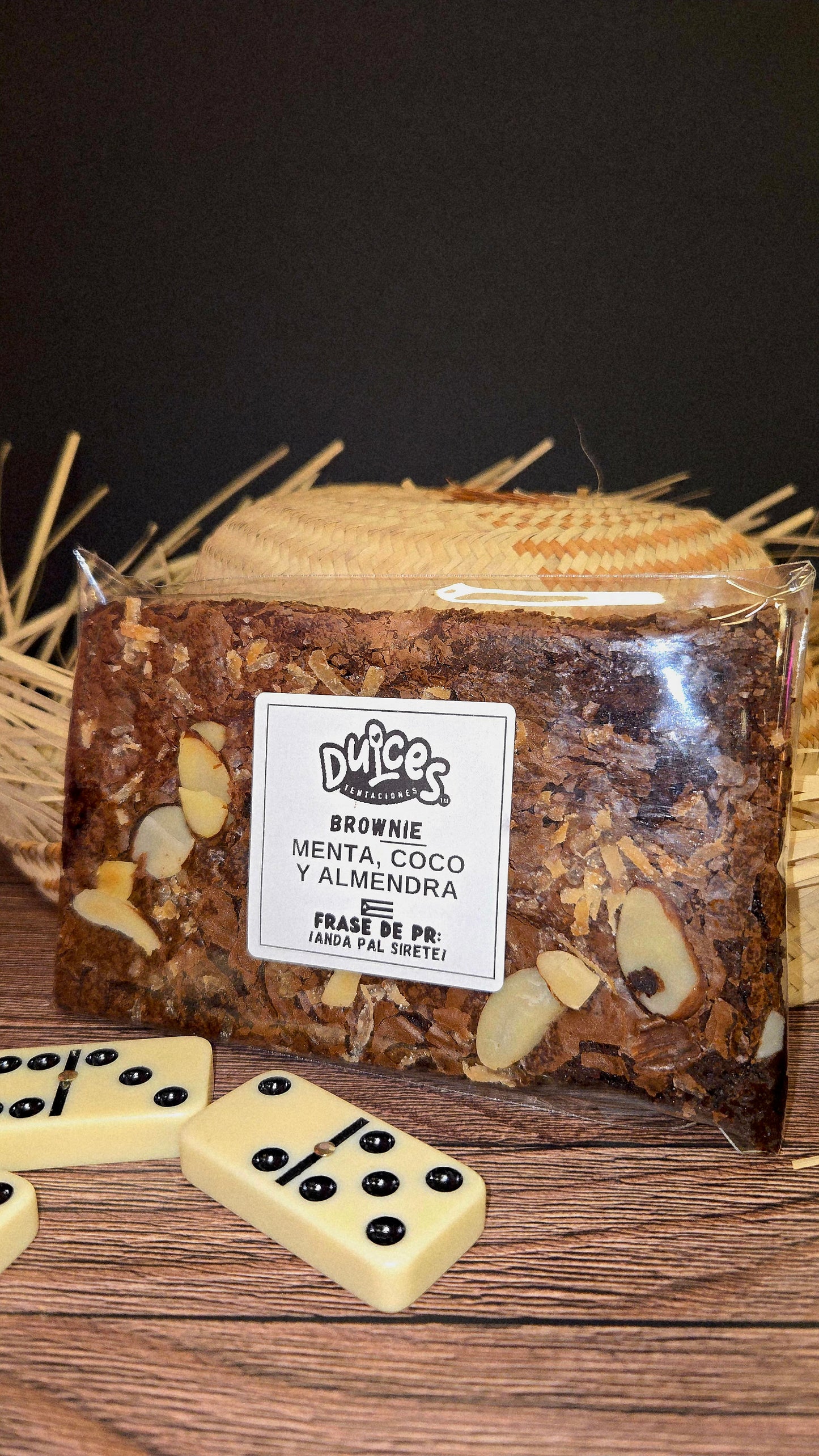 Brownie de Menta, Coco y Almendras