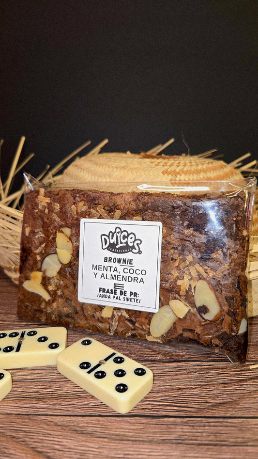 Brownie de Menta, Coco y Almendras