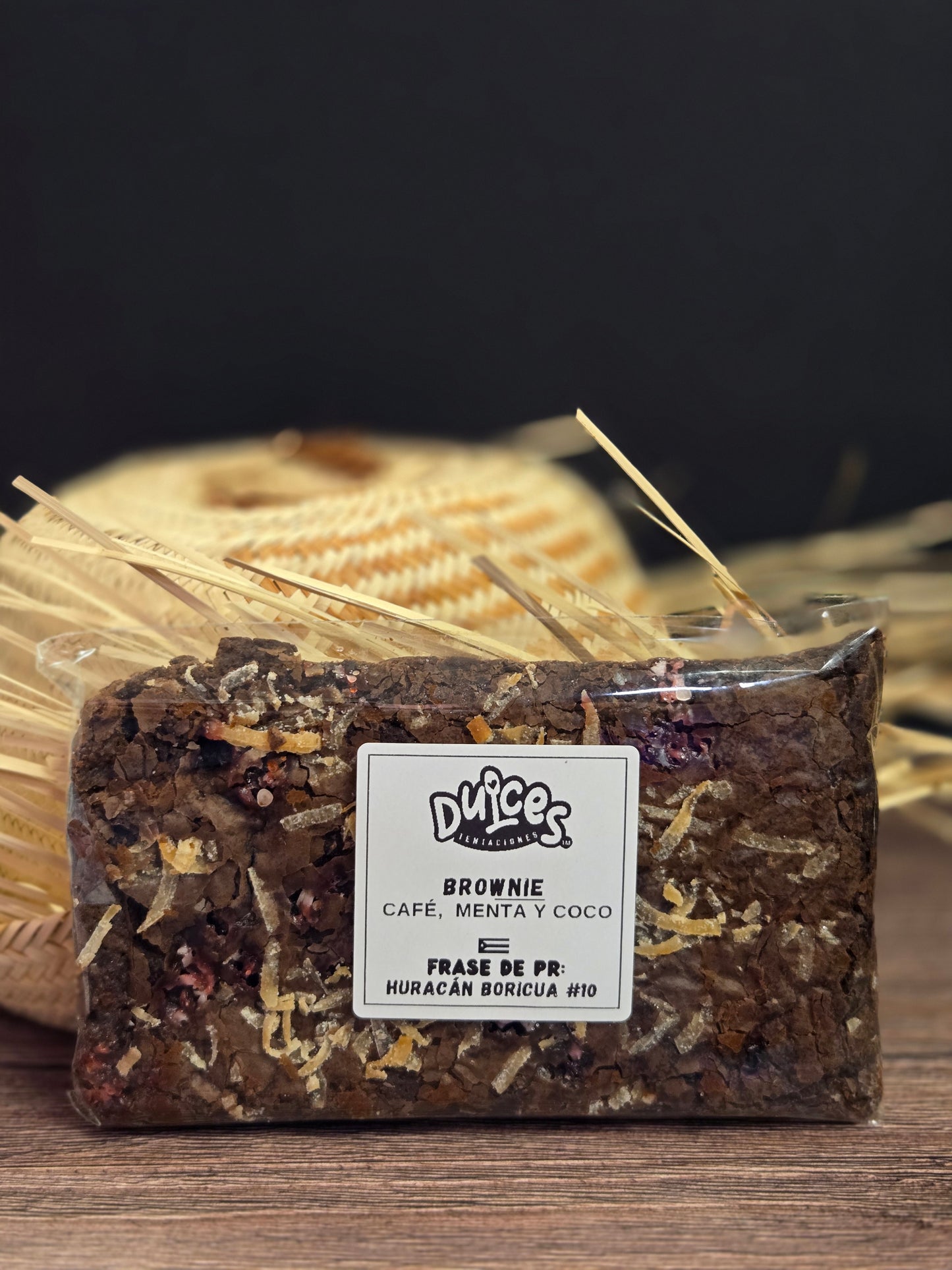 Brownie de Huracán Boricua #10 (Café, Menta y Coco)